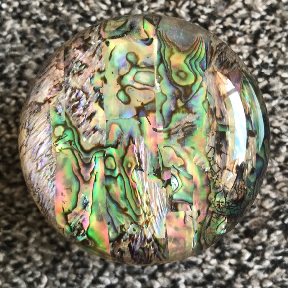 Kendra Scott Mini Rose Gold Dome Box Abalone Shell - Picture 3 of 8